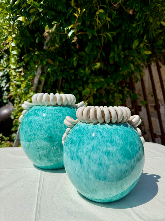 Pair of Mid-Century Ceramic Vases, Sainte Radegonde, France, circa 1940