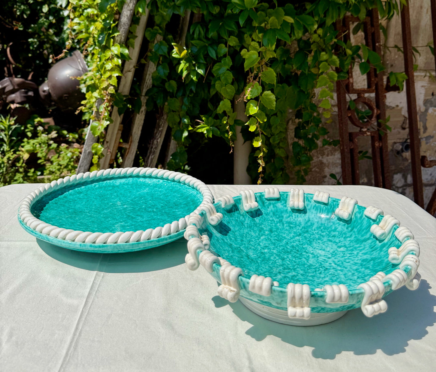 Pair of Mid-Century Ceramic Platters, Sainte Radegonde, France, 1950s