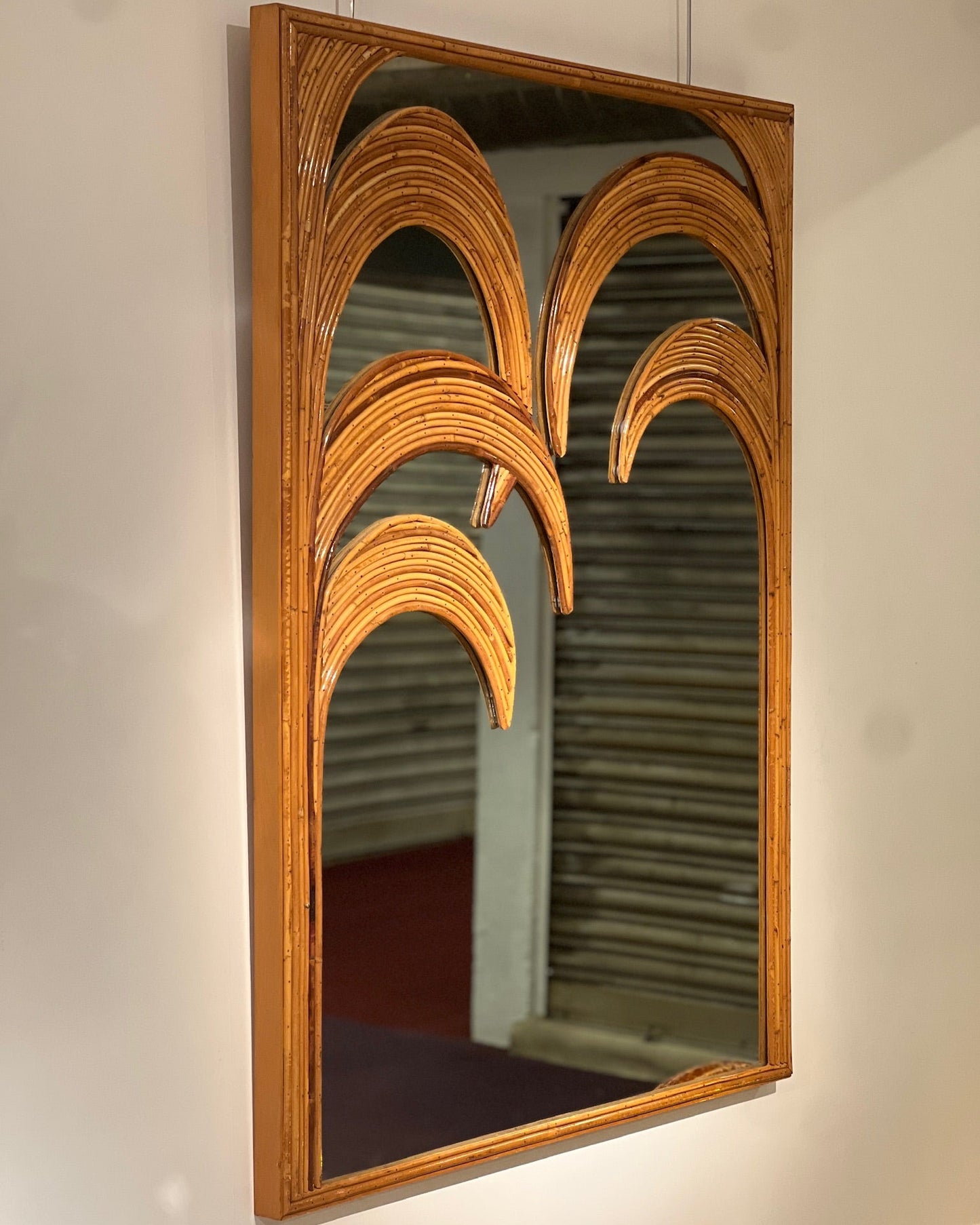 Vivai del Sud, Bamboo Wall Mirror, circa 1970s