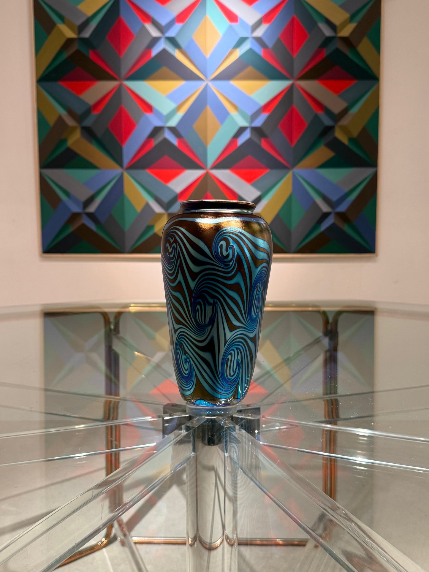 Vintage Glass Vase, circa 1980