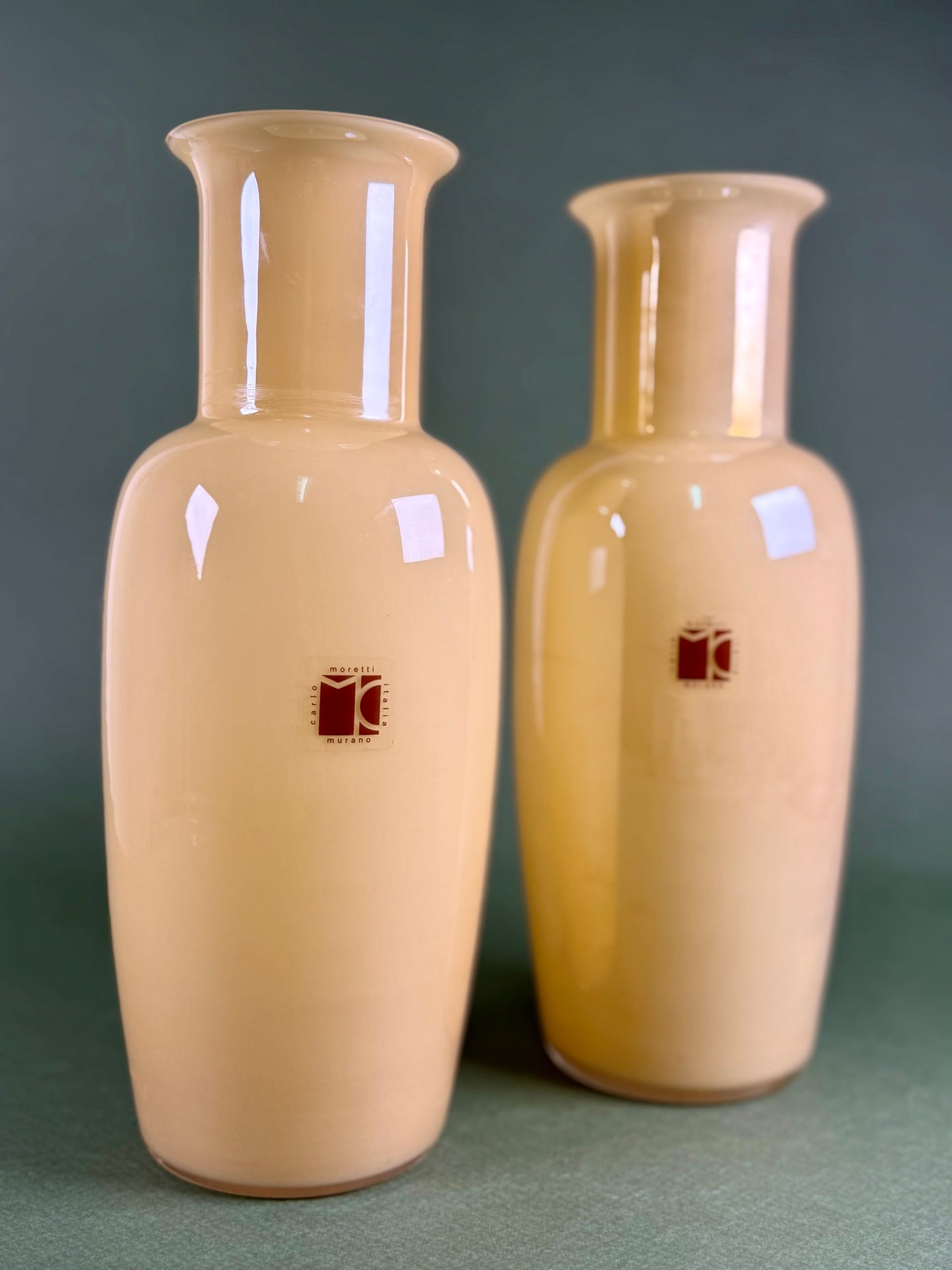 Pair of Vintage Murano Glass Vases, circa 1980