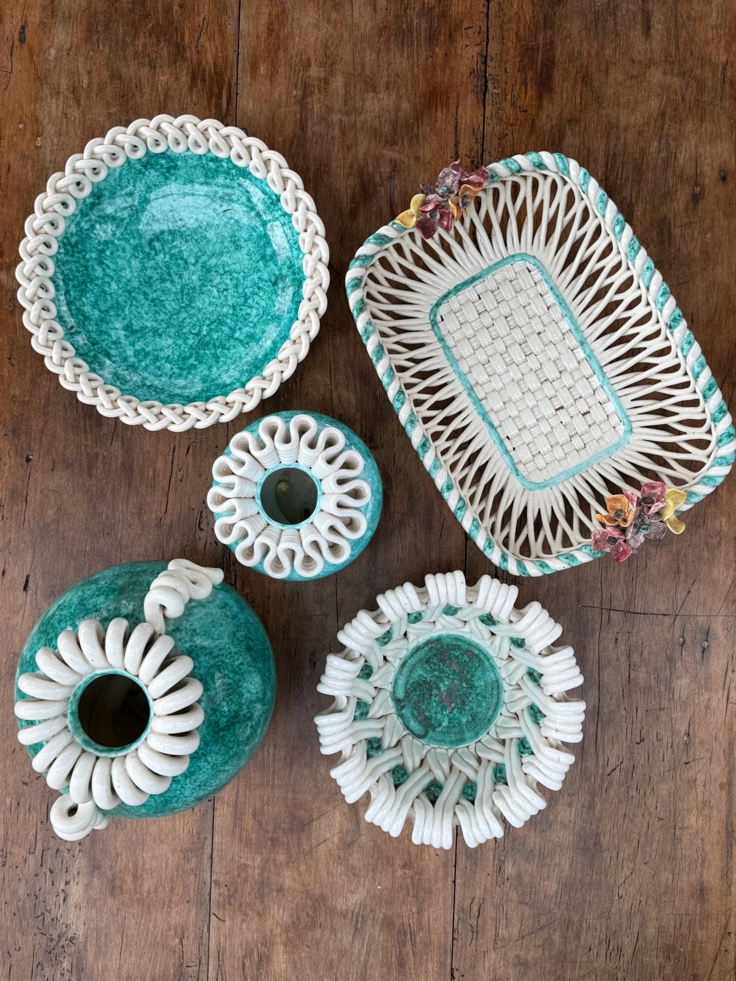 Pair of ceramic baskets, Sainte Radegonde, circa 1940