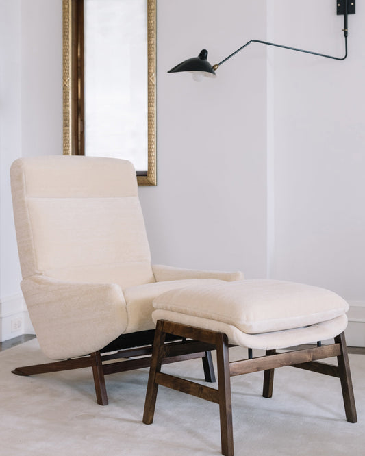 Model 880 armchair with ottoman, Gianfranco Frattini, 1963