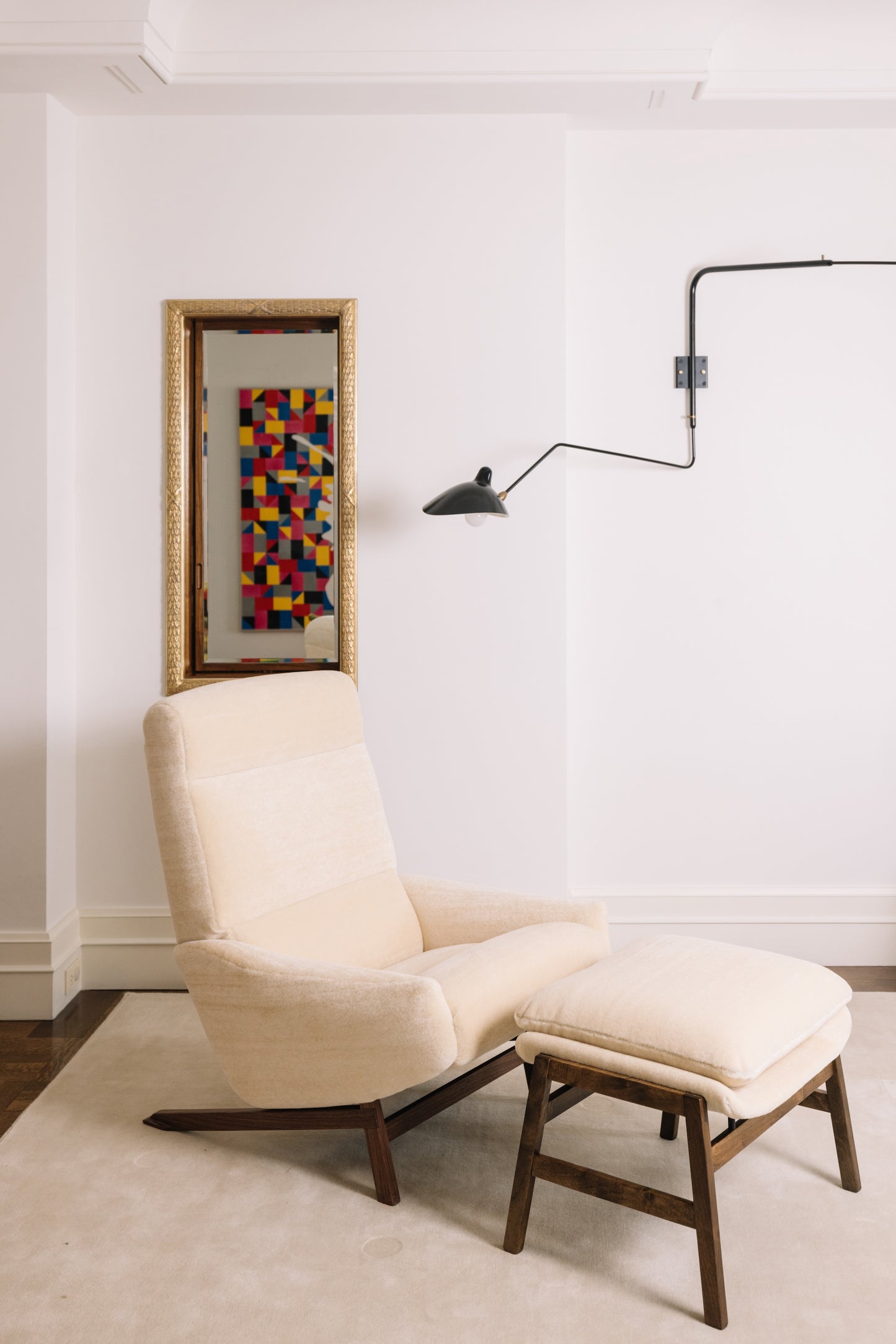 Model 880 armchair with ottoman, Gianfranco Frattini, 1963