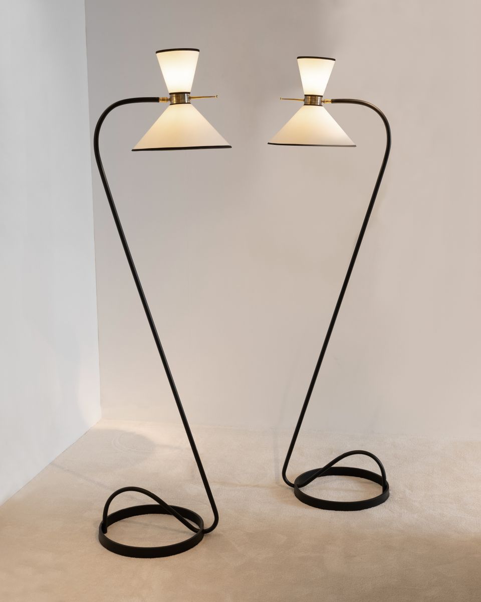 Maison Lunel, Pair of Floor Lamps, circa 1950s