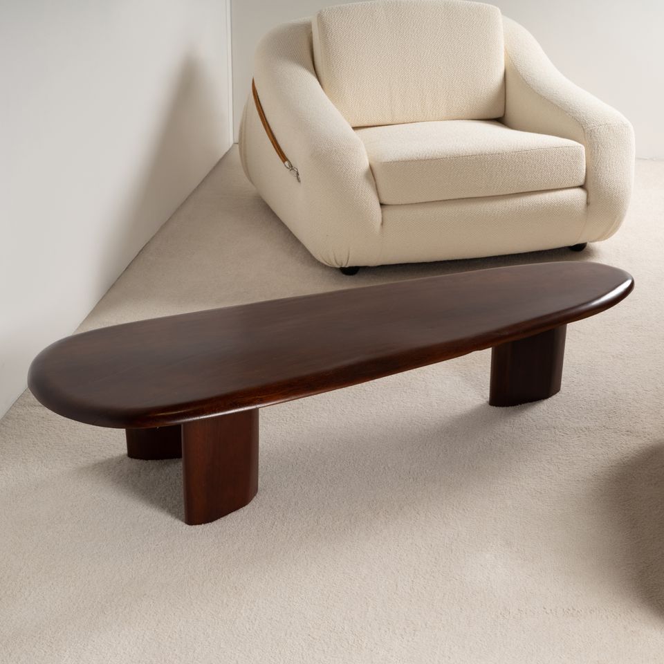 Freeform Wooden Coffee Table, circa 1970s