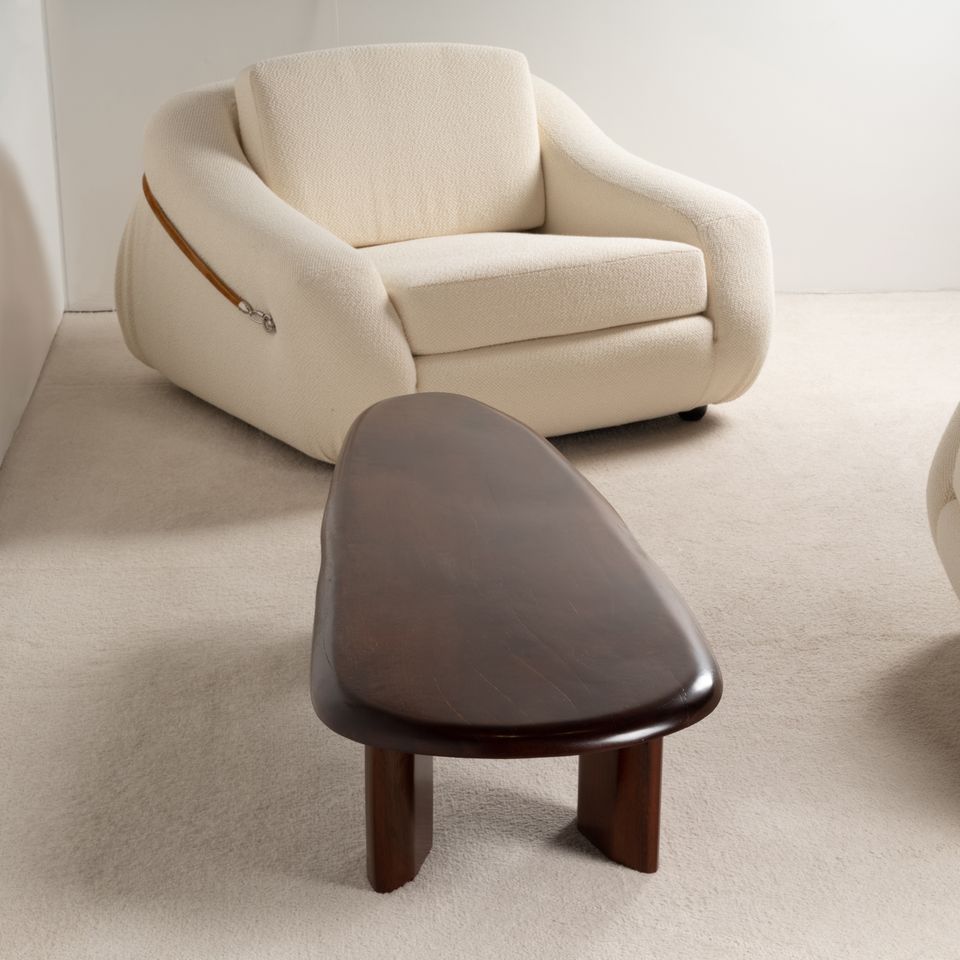 Freeform Wooden Coffee Table, circa 1970s