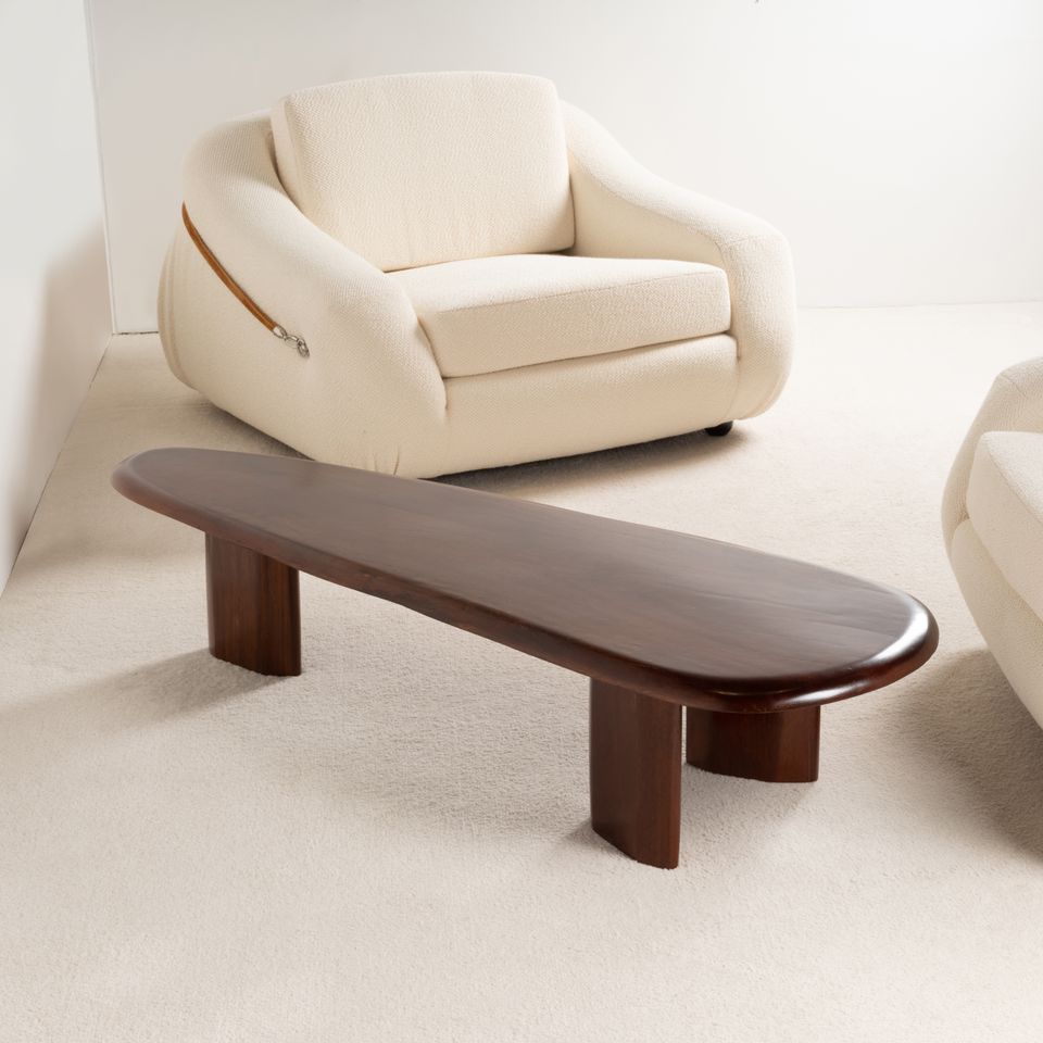 Freeform Wooden Coffee Table, circa 1970s