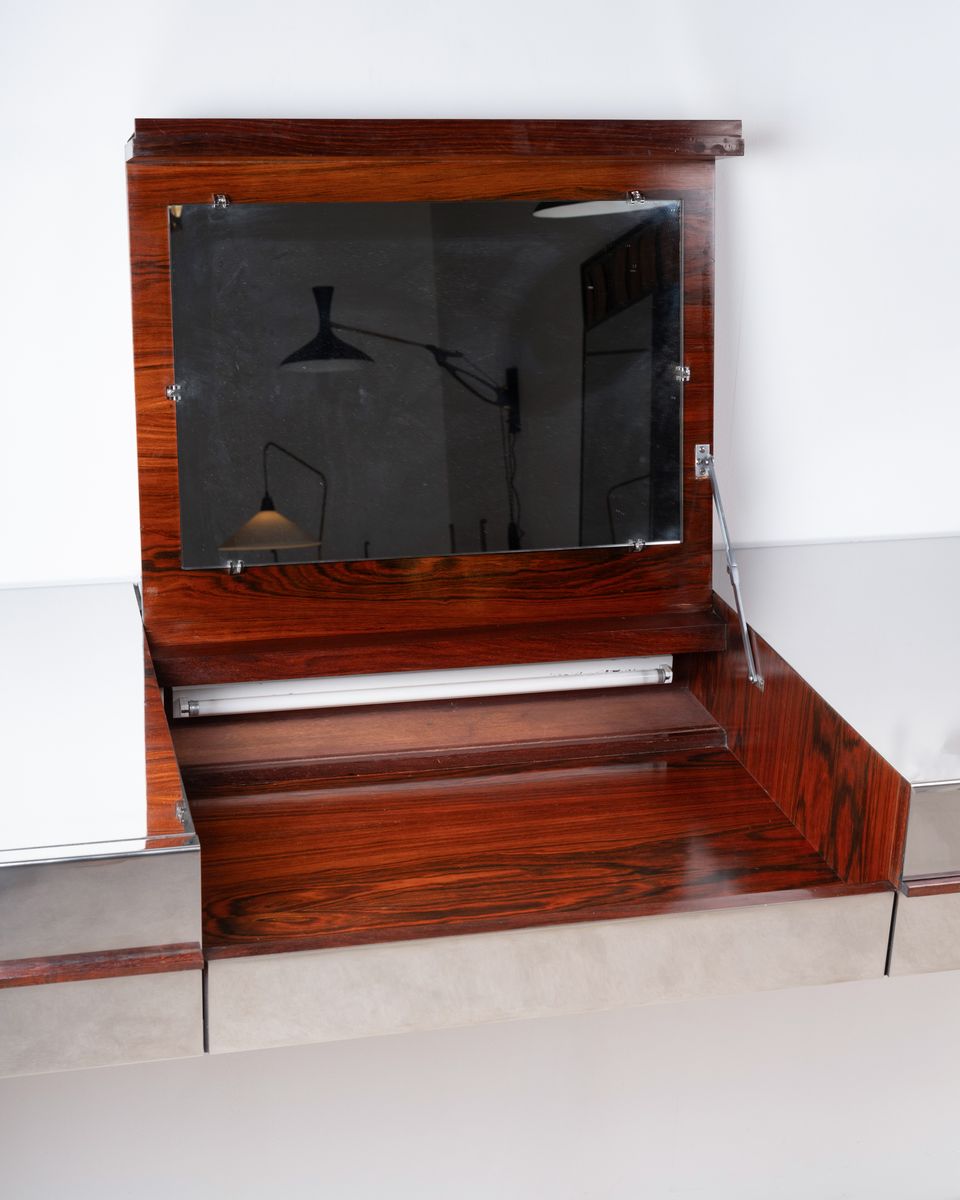 Wall-Mounted Mirror Console, circa 1970s
